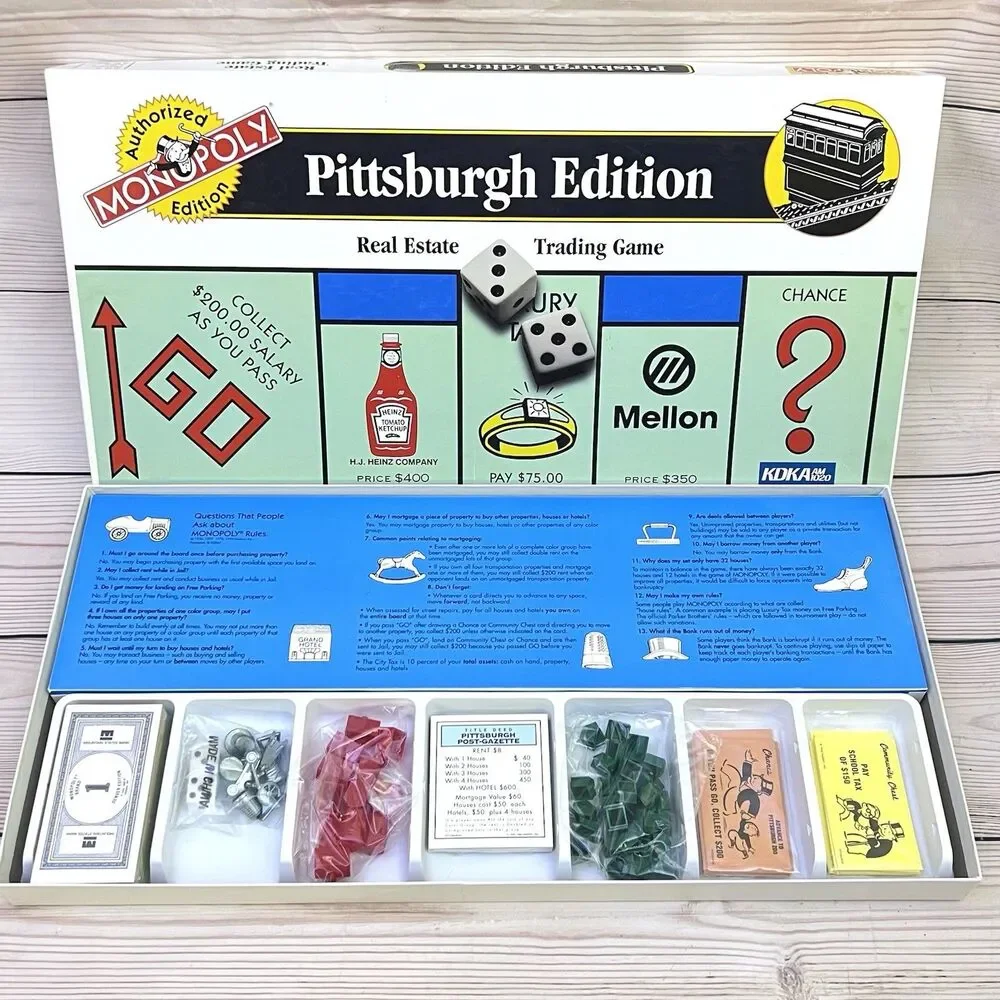 VTG Monopoly Pittsburgh PA Edition Board Game 1996 USAopoly by Hasbro New/Opened